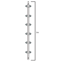 6-Ring 3.0M Pin & Ring Standard Vertical w/Spigot
