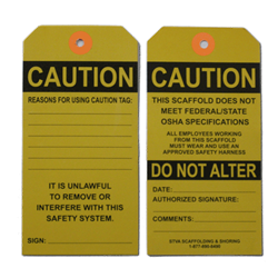 Scaffold CAUTION Tag Pack